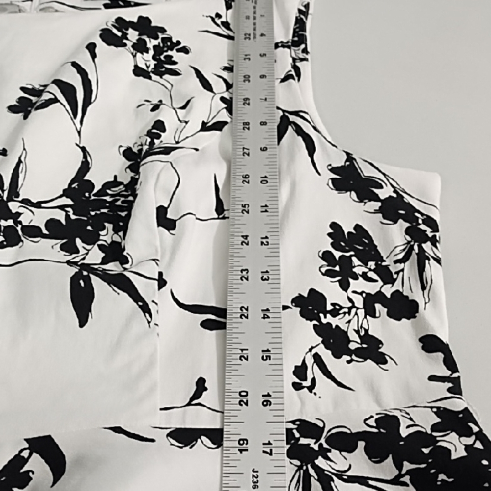 Fit N Flare Retro Black and White Sleeveless Cotton Stretch Dress 22W - Picture 8 of 13